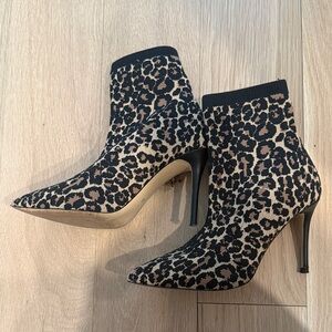 Something Navy Leopard Print Ankle Boots